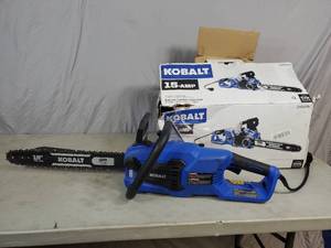 lot 117 image: Kobalt 18 inch Electric Chainsaw
