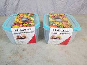 lot 118 image: 2 New Frigidaire 10 Pc Food Storage Sets
