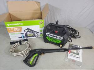 lot 135 image: Greenworks 1700 psi Portable Electric Pressure Washer