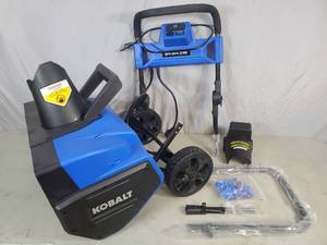 lot 137 image: New Kobalt Electric Snowblower - Needs one Part