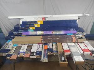 lot 147 image: Large Lot of Customer Return Blinds, Curtain Rods, Barn Door Track - Take What You Want
