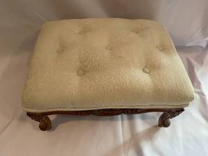 lot 49 image: Vintage Ornate Padded Footstool