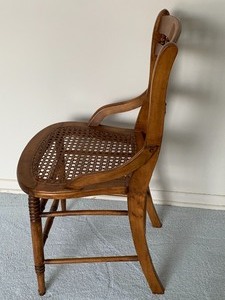 lot 11 image: Single Wooden Vintage Accent Chair