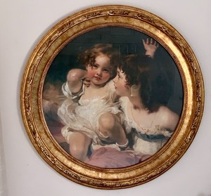 lot 12 image: Charming Circular Childrens Print in Gold Frame