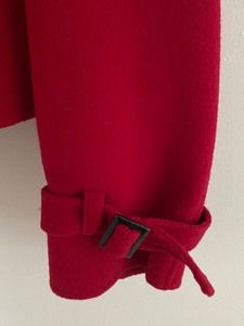 lot 34 image: Ellen Tracy Womens Red Waist Button Up Coat