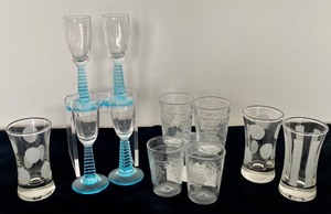 lot 23 image: Vintage Cordial and Shot Glasses