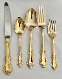 lot 213 image: Golden Beethoven Golden Electroplated Flatware