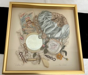 lot 112 image: Charming Framed Shadow Box filled with Vintage Treasures