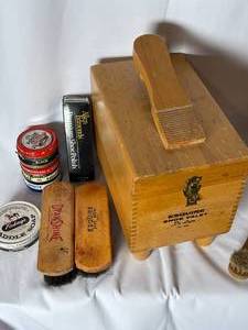 lot 248 image: Two Vintage Shoe Shine Kits With Accessories