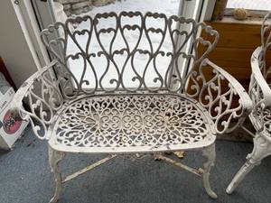 lot 249 image: 3 Metal Garden Benches