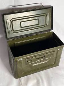 lot 257 image: Vintage Metal Ammo Box