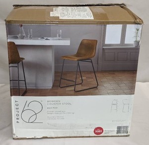 lot 26 image: Bowden Upholstered Molded Faux Leather Counter Height Barstool - Project 62