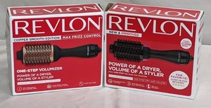 lot 44 image: Revlon One-Step Hair Dryer & Volumizer Copper Smooth Edition and One-Step Hair Dryer & Volumizer Hot Air Brush