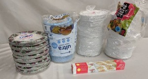 lot 73 image: Paper Plate Lot and a 100 SQ FT Roll Of Parchment Paper
