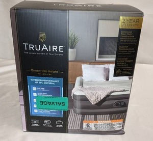 lot 89 image: Intex Raised TruAire 18 Queen Air Mattress with Internal 120V Pump