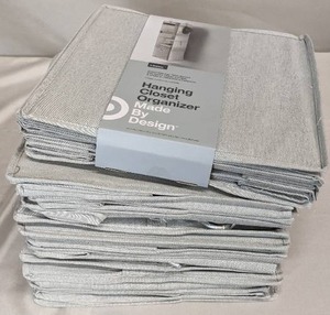 lot 91 image: Target Made By Design 6 Shelf Hanging Fabric Storage Organizer Light Gray S-Hook (4 Pieces)