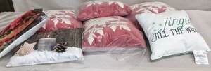 lot 105 image: Various Holiday Couch Pillows
