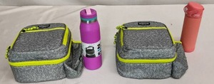 lot 106 image: ZAK 20oz Pink Leak Proof Travel Stainless Steel Bottle, Thermos 16oz FUNtainer Water Bottle with Bail Handle AND IGLOO 5 can cooler bag (2)