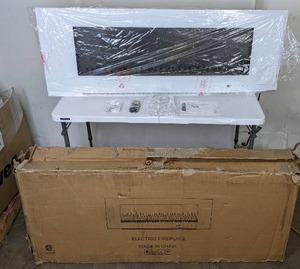 lot 118 image: Cambridge Metropolitan 56 Wall Mount Electric Fireplace - White, CAM56WMEF-2WHT