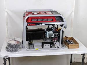 lot 133 image: 4500 Watt Gasoline Powered Portable Generator Manual Start - A-iPower