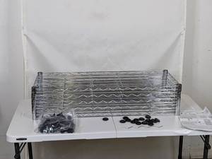 lot 134 image: Whitmor Supreme 5-Tier Shelving with Adjustable Shelves and Leveling Feet - Chrome