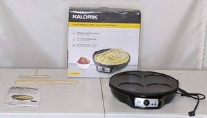 lot 152 image: Kalorik 3-in-1 Griddle, Crepe and Pancake Maker, Black