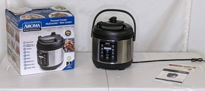 lot 156 image: Aroma Professional Electric 3 Quart Digital Programmable Pressure Multi Cooker