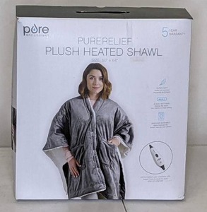 lot 174 image: Purerelief Plush Electric Shawl- PURE ENRICHMENT
