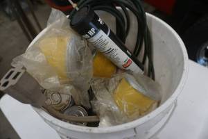 Lot of Assorted Tools and Hardware and Grease Gun Tube