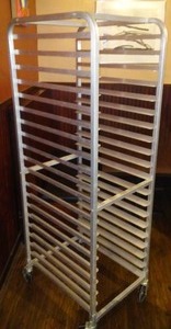 Rolling Bread Bakers Rack - aluminum. excellent