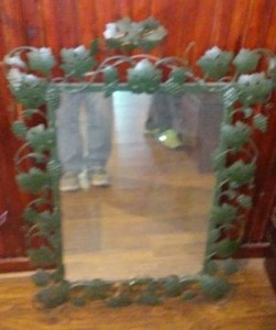 Metal Floral Framed Mirror