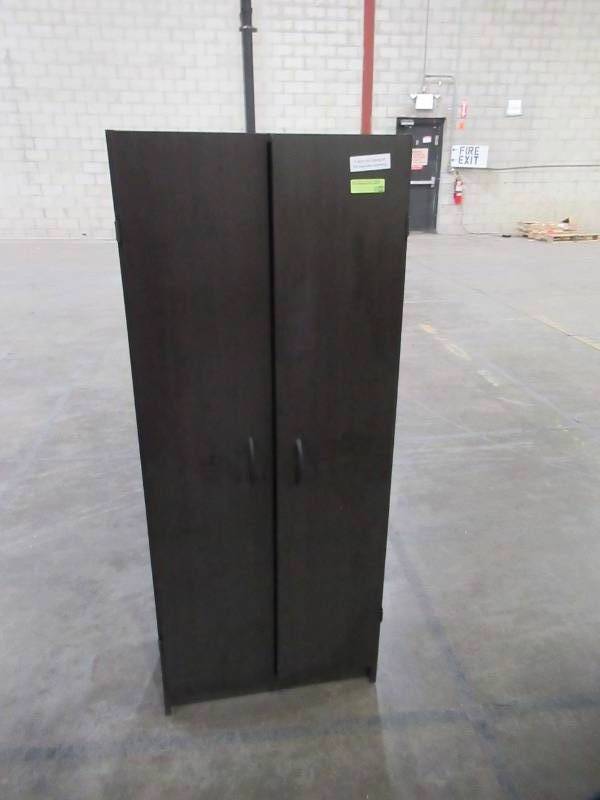 lot 105 image: Closetmaid Freestanding Wooden Pantry Model 171221 (Items Left Door Doesnt Close All The way)