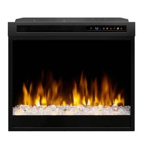 lot 114 image: Dimplex Multi-Fire XHD 28 in. Built-in Electric Fireplace Firebox Insert with Acrylic Ember Bed in Black, XHD28G - Opened for Test and Photos.