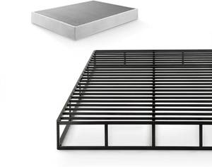lot 117 image: ZINUS Victor Quick Lock Metal Smart Box Spring, Queen 9 Inch Mattress Foundation, OLB-QLBS-9Q - Open Carton.