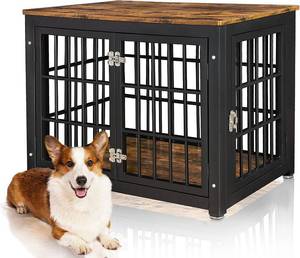 lot 237 image: TADASA Decorative Wood Dog Crate