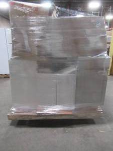 lot 152 image: MIXED PALLET (12 Pieces) OF FURNITURE, CABINETS AND MORE - RETAIL VALUE $2,240.08
