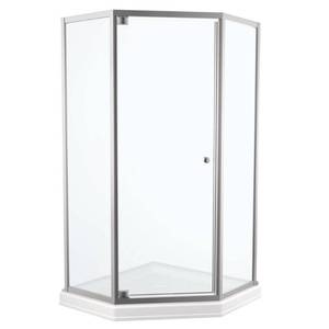 lot 269 image: Framed Neo-Angle Hinged Shower Door in Chrome Model B99912-3838-PC