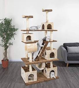lot 161 image: PALLET OF (7 Pieces)  GO PET CLUB CAT TREE HOUSE (Only Box B (7)) - Missing some parts and hardware for complete tree assembly) - RETAIL VALUE $1,742.51