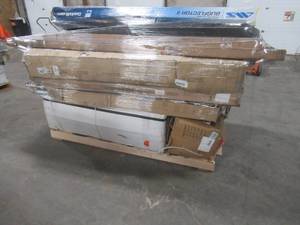 lot 157 image: MIXED PALLET (20 Pieces) OF FURNITURE, BUILDING MATERIALS AND MORE - RETAIL VALUE $3,993.73