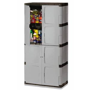 lot 278 image: Rubbermaid Home Gray Resin Full Double Door Cabinet Model FG708300MICHR (Some Assembly Needed)