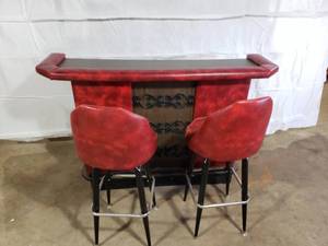 Bar and 2 Bar Stools