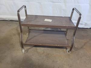 Vintage Metal Rolling TV Stand