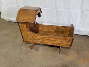 Vintage Handmade Wooden Rocking Basinet