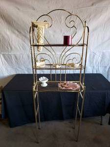 Brass Over the Toilet Shelf and Dcor Items