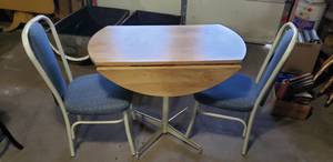 Small 2 Person Drop Leaf Table and Chairs