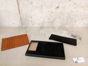 lot 05 image: 6 Assorted Retail Plexiglass, Wood & Velvet  Displays