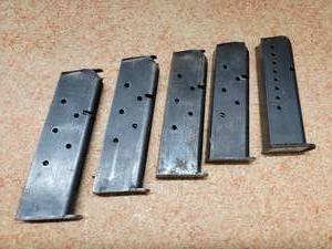 lot 54 image: 5 Government Issued 7 round M1911A1 45 Caliber Magazines