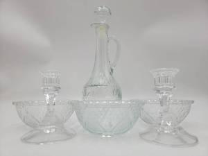 lot 109 image: 6 Piece Stunning Depression Cut Crystal Collection