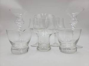 lot 113 image: 7 Unique Vintage Hand-Blown Glasses
