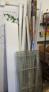 Wire Shelving Rack Sections, Wood T...